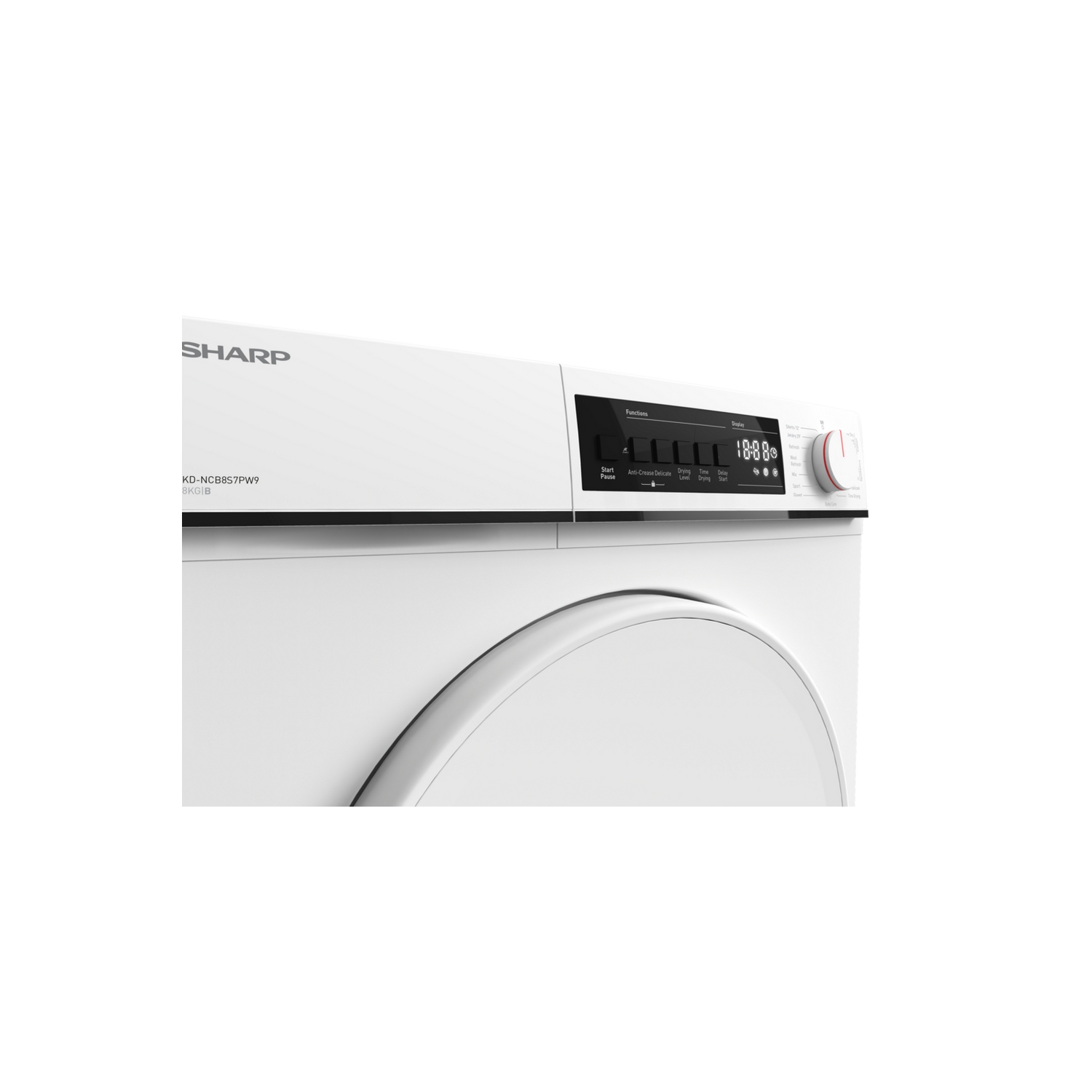 SHARP KD-NCB8S7PW9 8 kg Condenser Tumble Dryer - White - 3