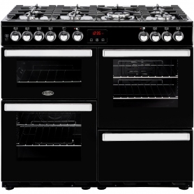 Belling Cookcentre 100DFT Black 100cm Dual Fuel Range Cooker