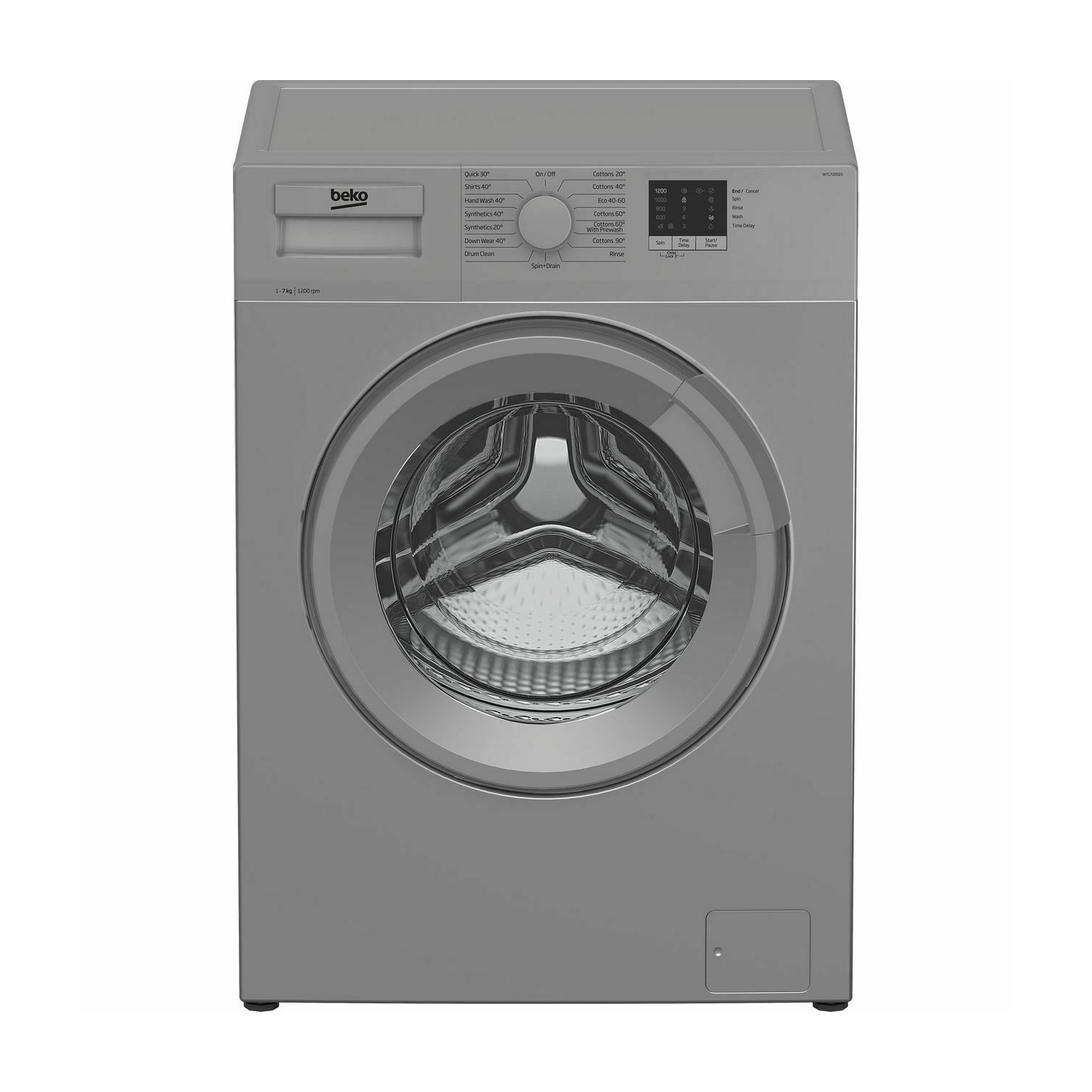 Beko WTL72051S 7Kg Washing Machine with 1200 rpm - Silver - 0