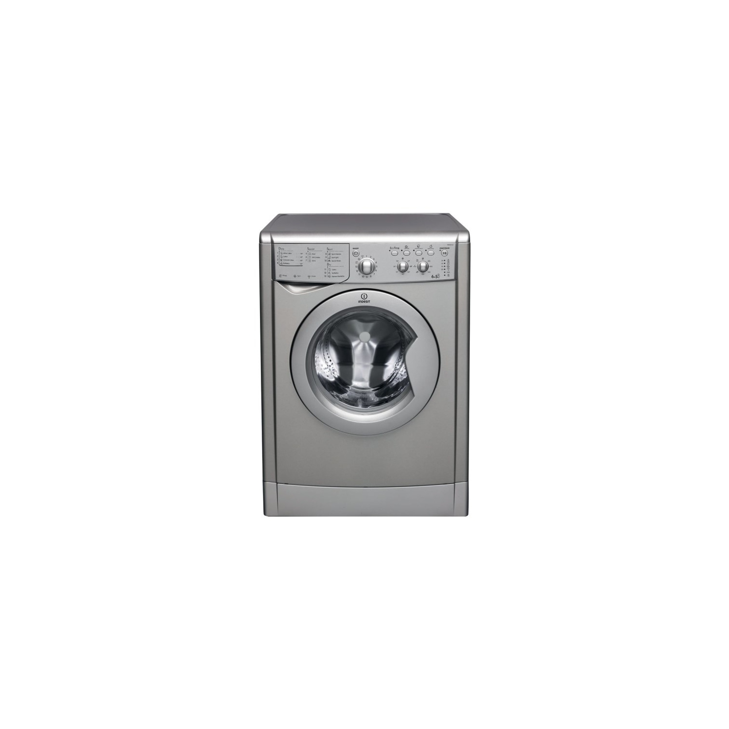 INDESIT IWDC6125S EcoTime 6kg Wash 5kg Dry 1200rpm Freestanding Washer Dryer - Silver - 0