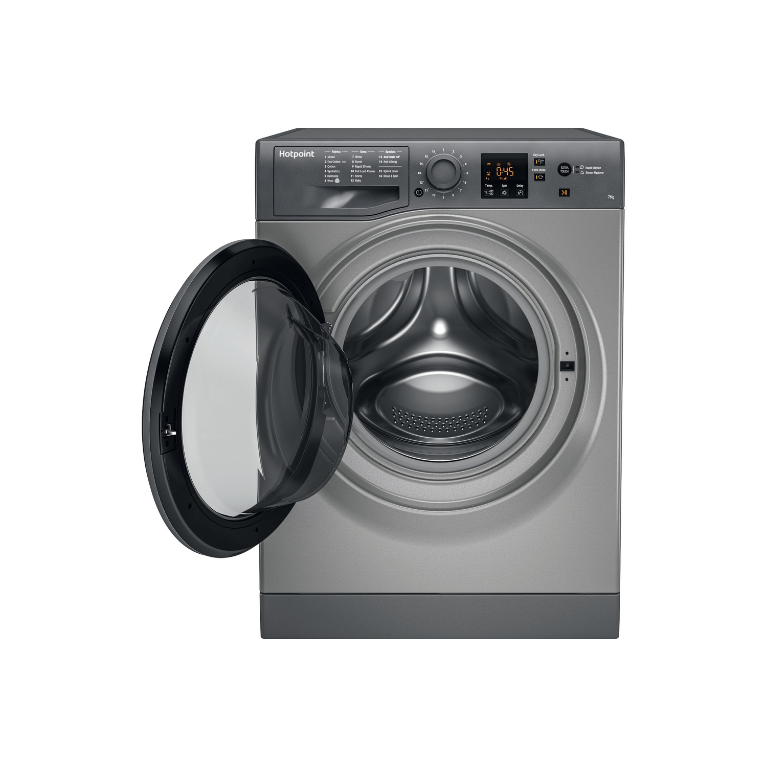 Hotpoint WMAOD743G A++ Rated Freestanding Washing Machine Graphite 