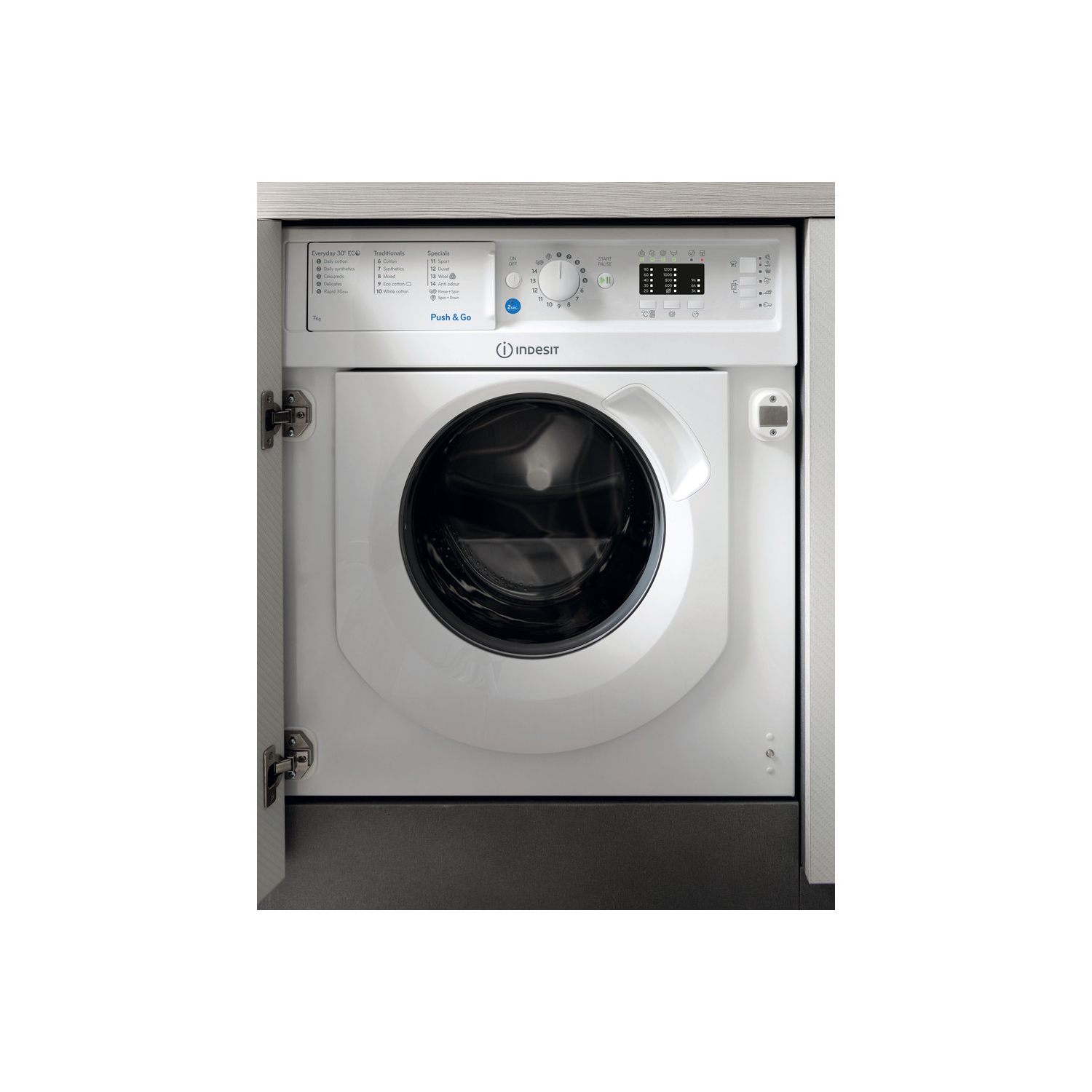Indesit BIWMIL 71252 UK Integrated Washing Machine - White - 0