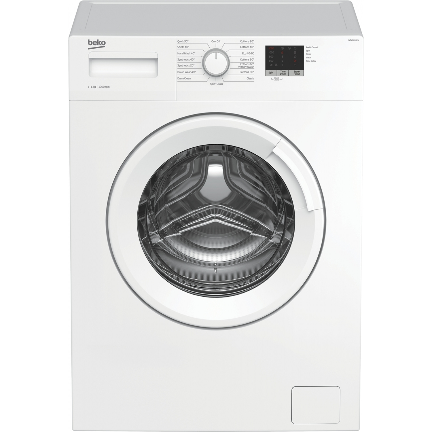 Beko WTK62051W 6Kg Washing Machine with 1200 rpm - White - A+++ Rated - 0