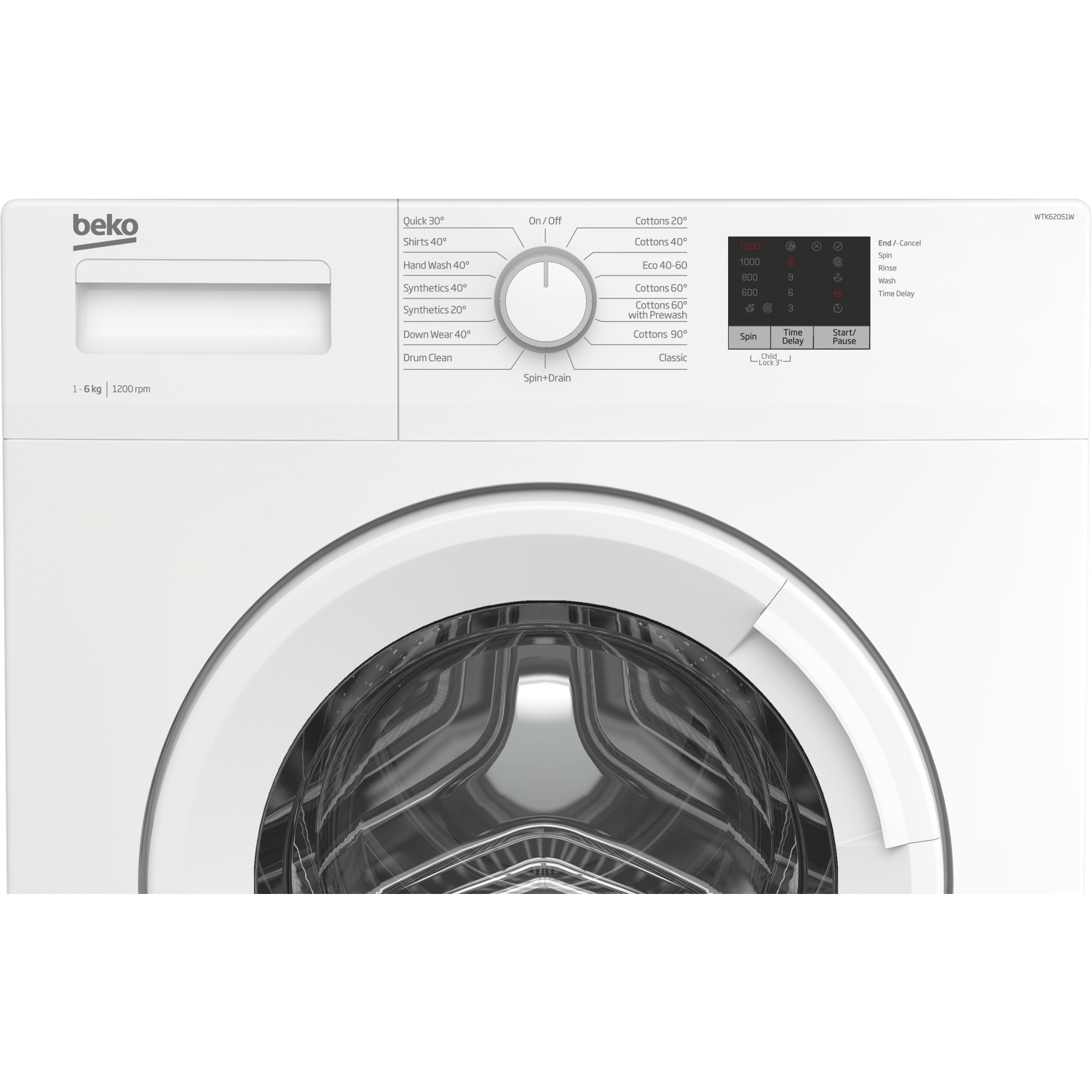 Beko WTK62051W 6Kg Washing Machine with 1200 rpm - White - A+++ Rated - 1